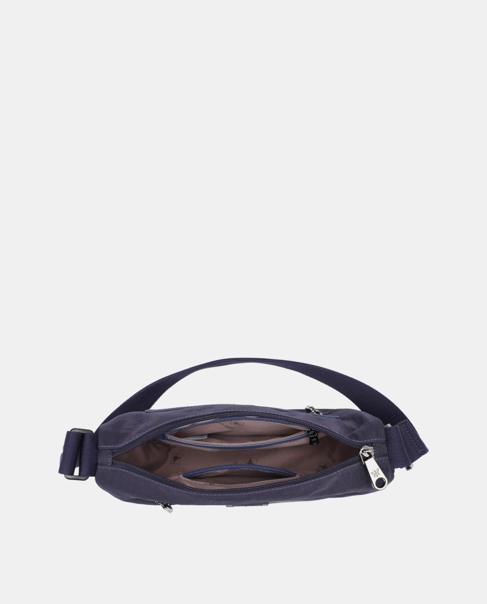 Bandolera media luna con bolsillo frontal Azul Pepe Moll Azul-4