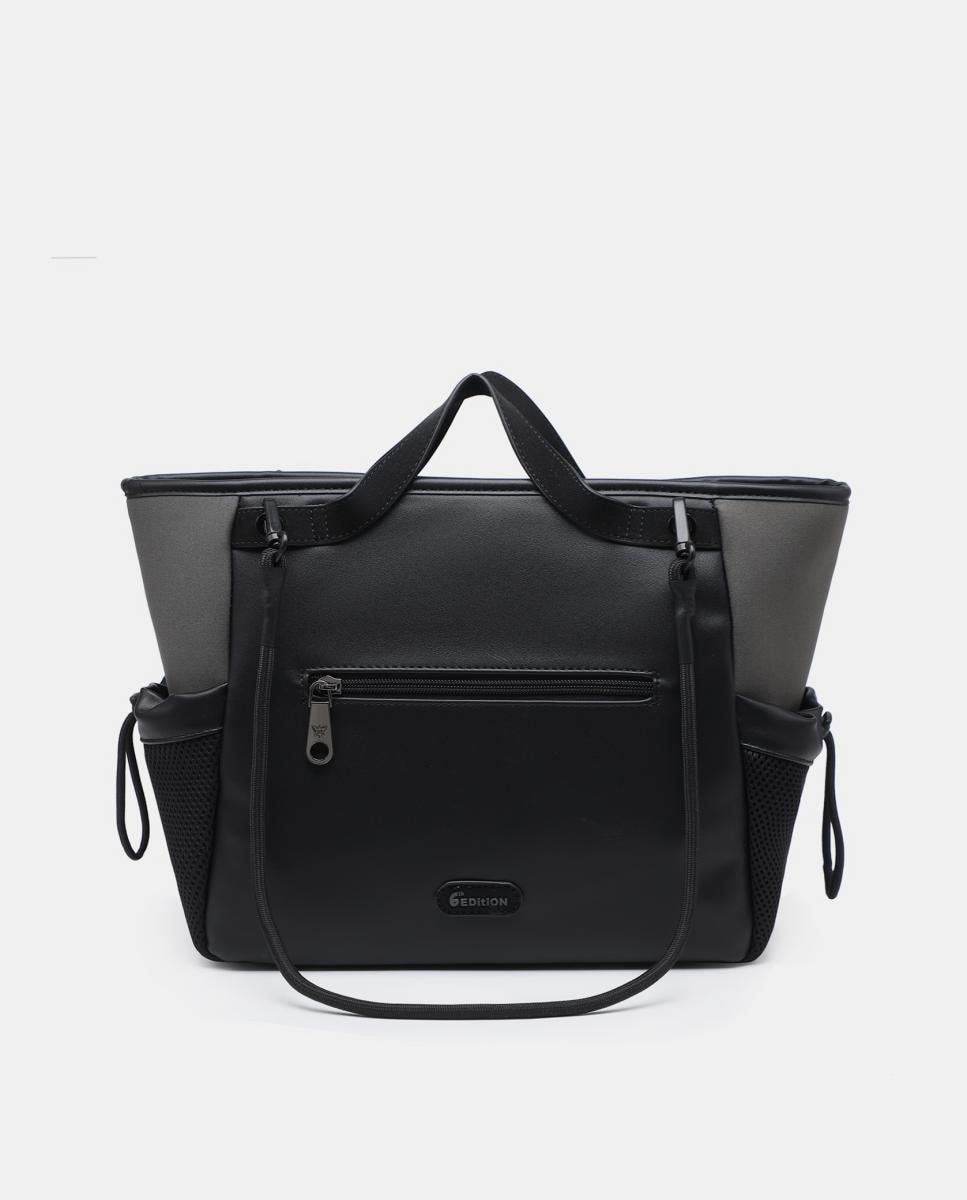Mala Tipo Tote de Neopreno Cinzento-3