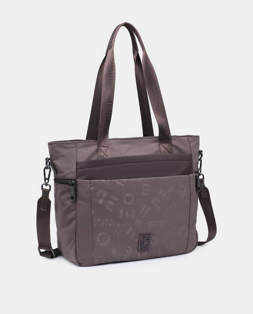 Mala Shopper em Nylon Castanho-escuro-3