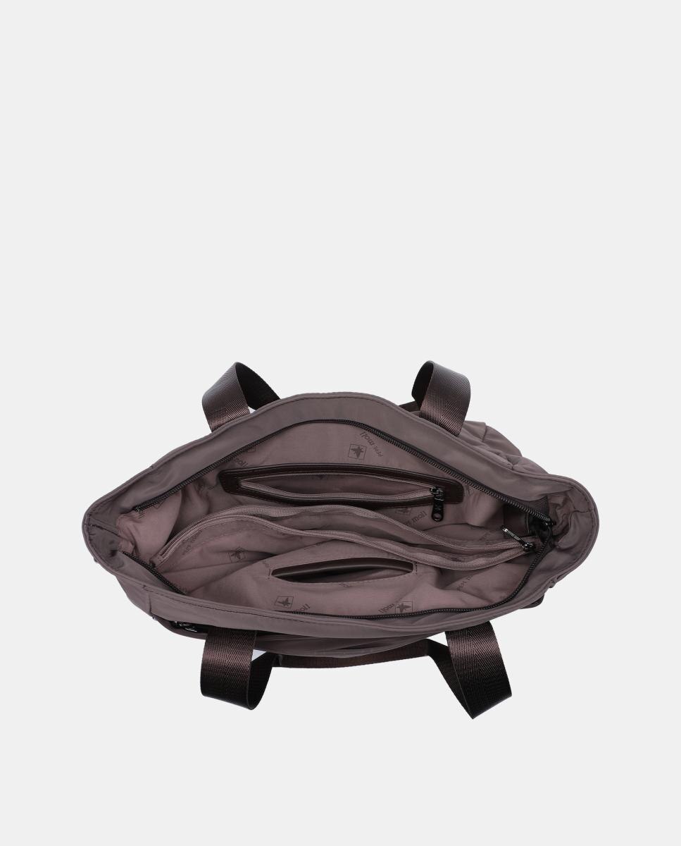 Mala Shopper em Nylon Castanho-escuro-4