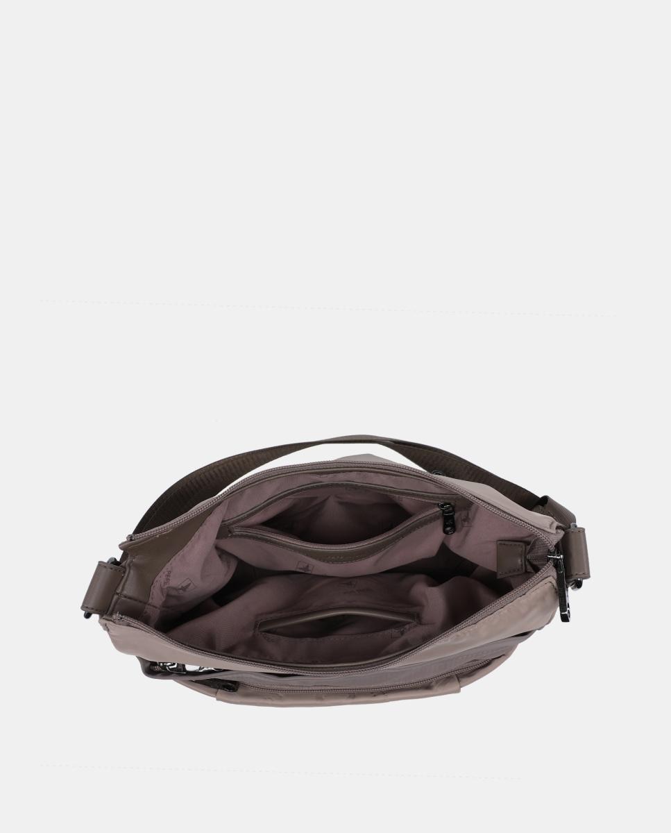 Mala a Tiracolo de Nylon Castanho-claro-4