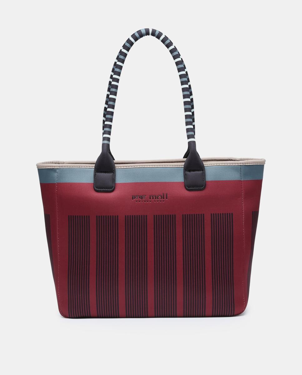Imagem 0 de Mala Shopper de Neopreno e Tecido às Riscas