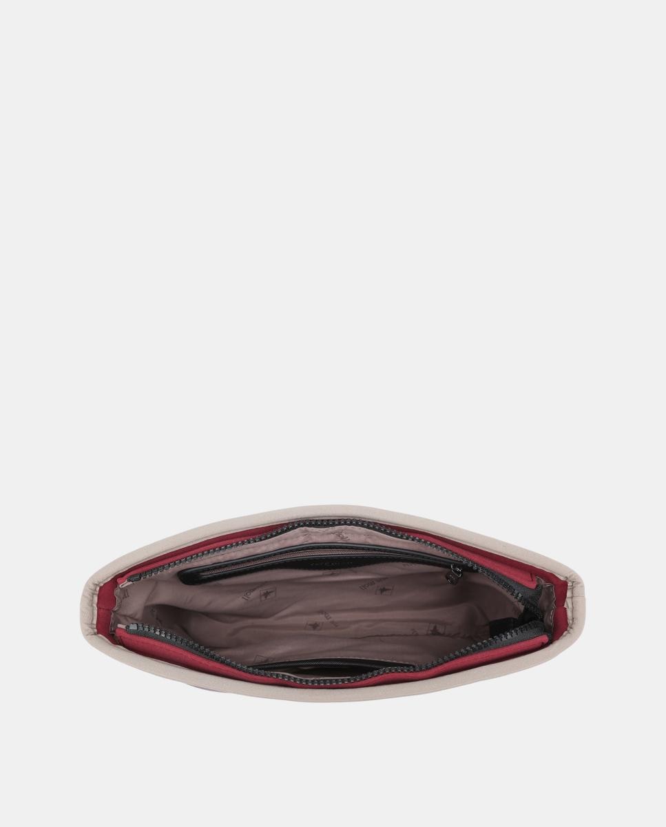 Mala a Tiracolo de Neopreno e Tecido às Riscas Vermelho-4