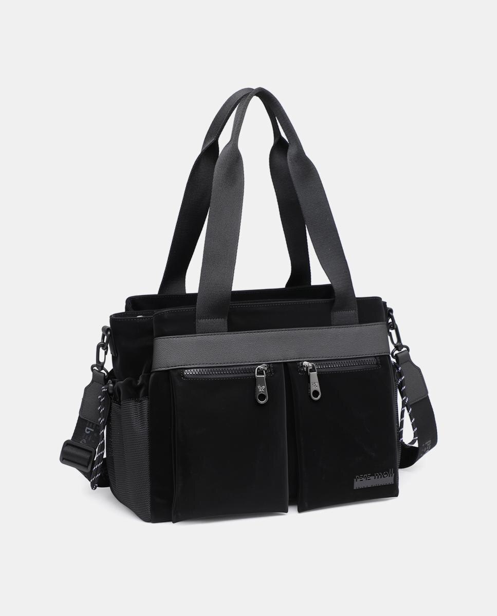 Mala Shopper Engomada com Tato Agradável Preto-2