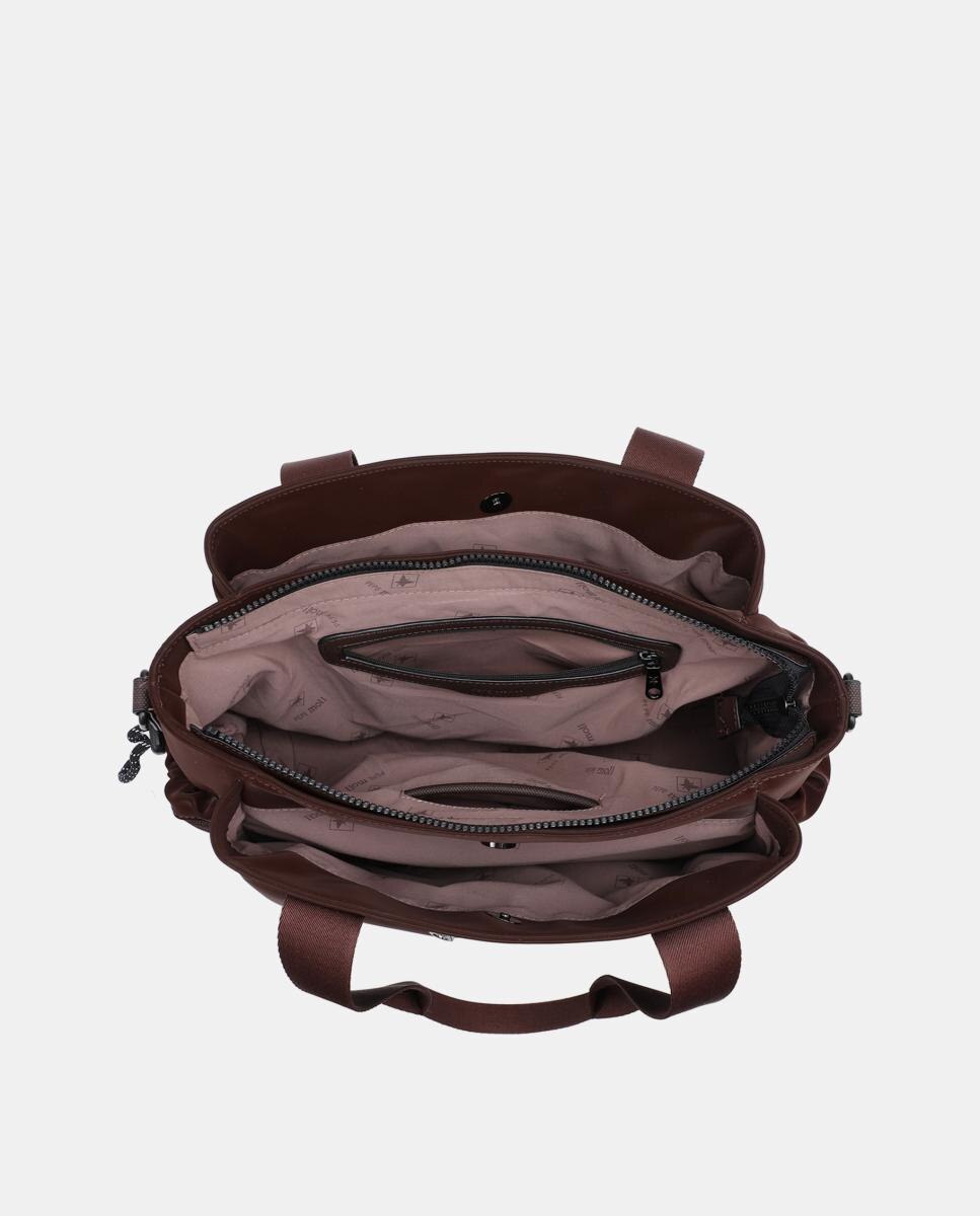 Mala Shopper Engomada com Tato Agradável Castanho-4
