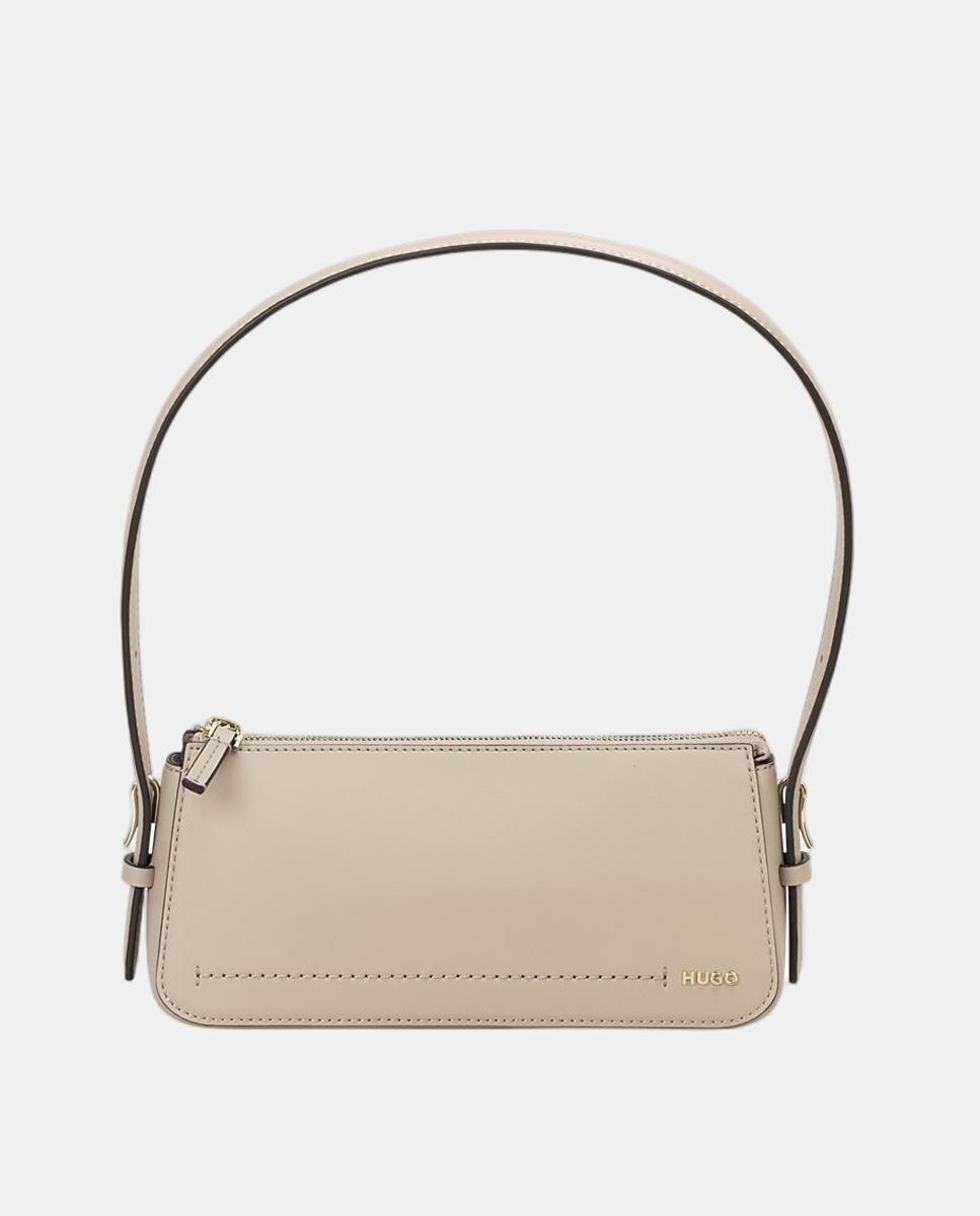 Bolso de hombro con cierre de cremallera totalmente forrado - Hugo - Beige Beige-1