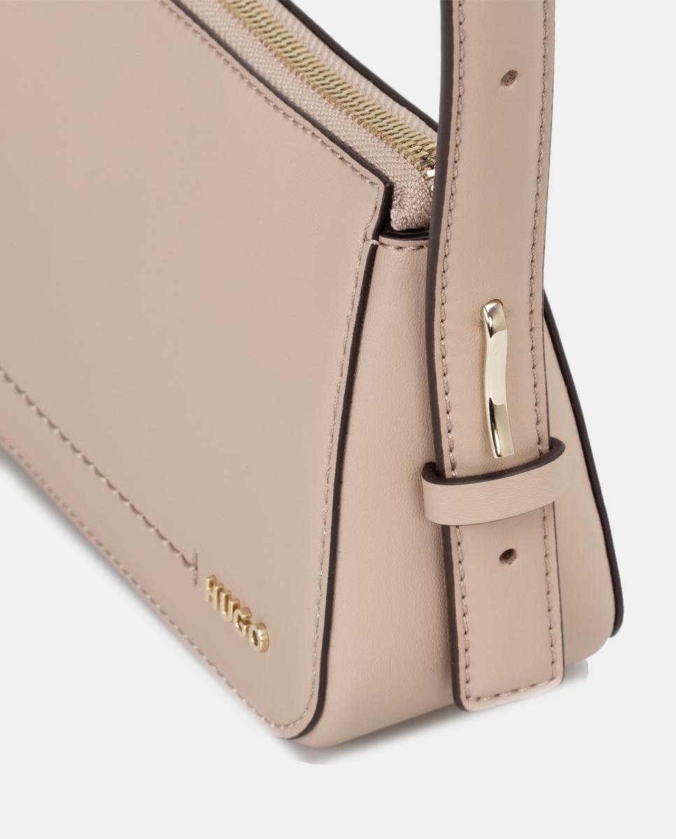 Bolso de hombro con cierre de cremallera totalmente forrado - Hugo - Beige Beige-3