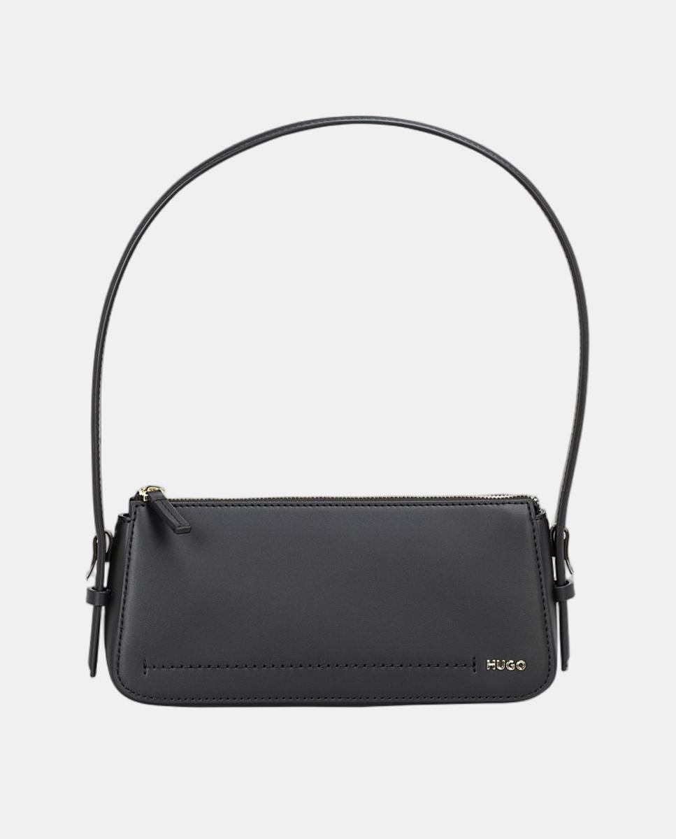 Bolso de hombro con cierre de cremallera totalmente forrado - Hugo - Negro Negro-1