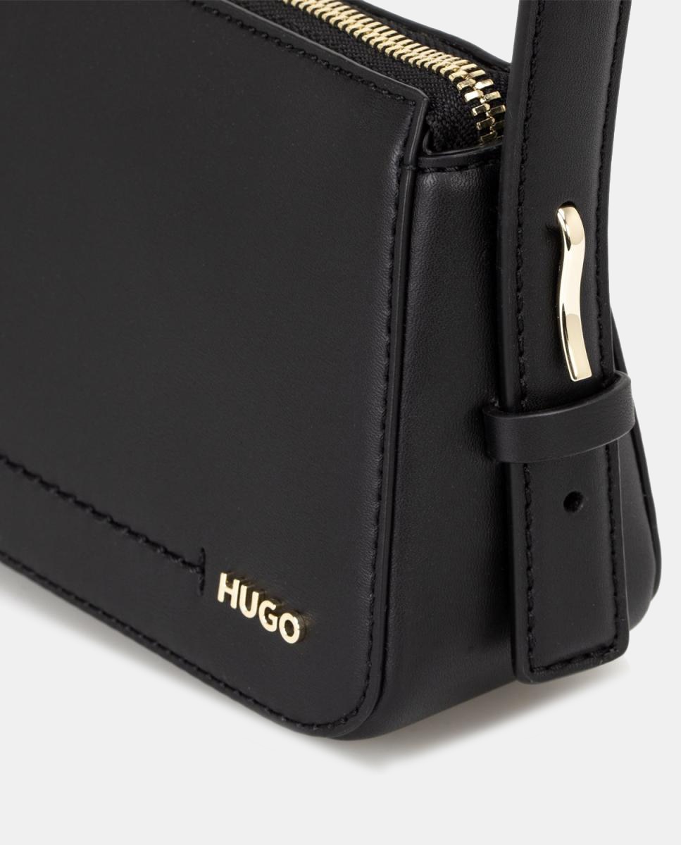 Bolso de hombro con cierre de cremallera totalmente forrado - Hugo - Negro Negro-3