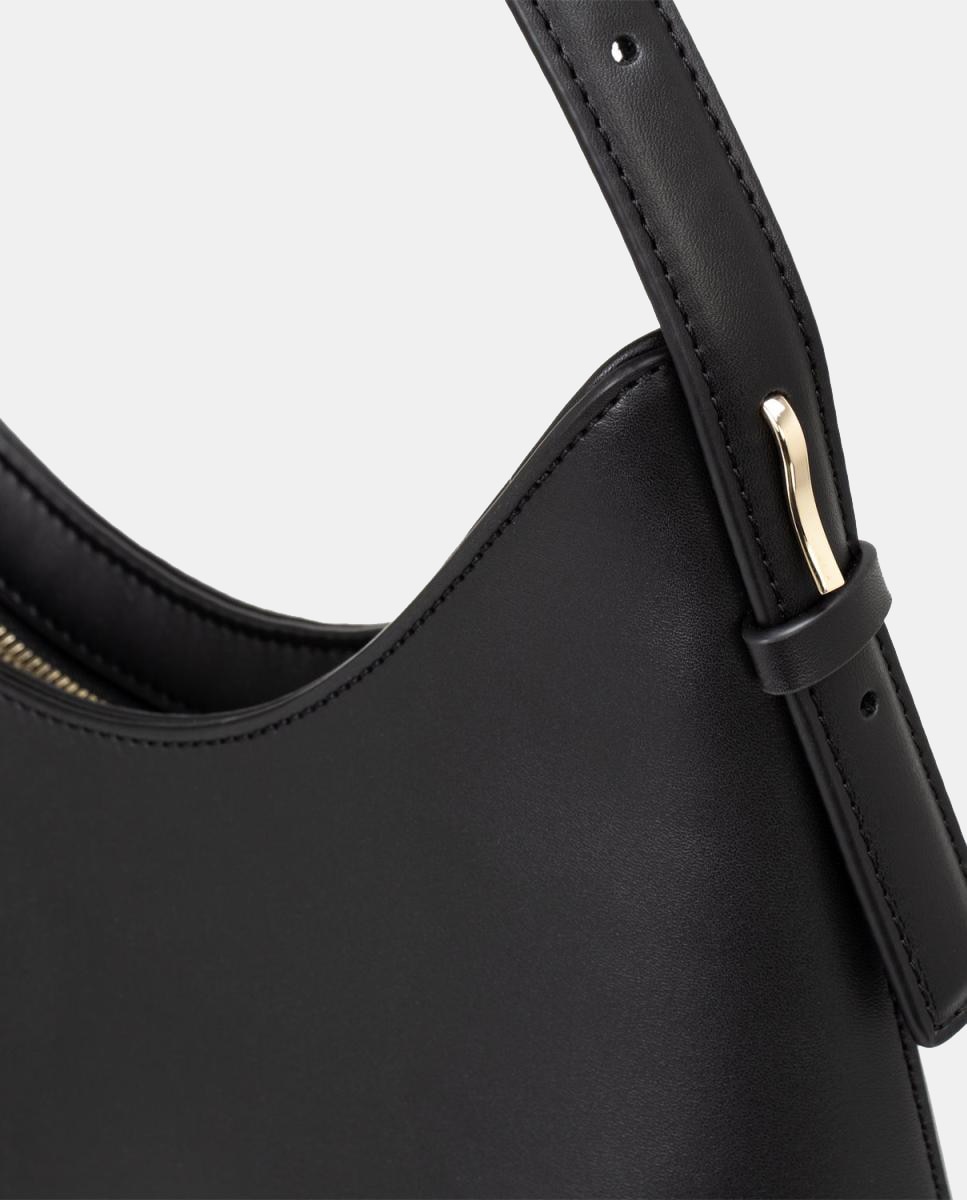 Mala Hobo Totalmente Forrada com Fecho de Correr Preto-3