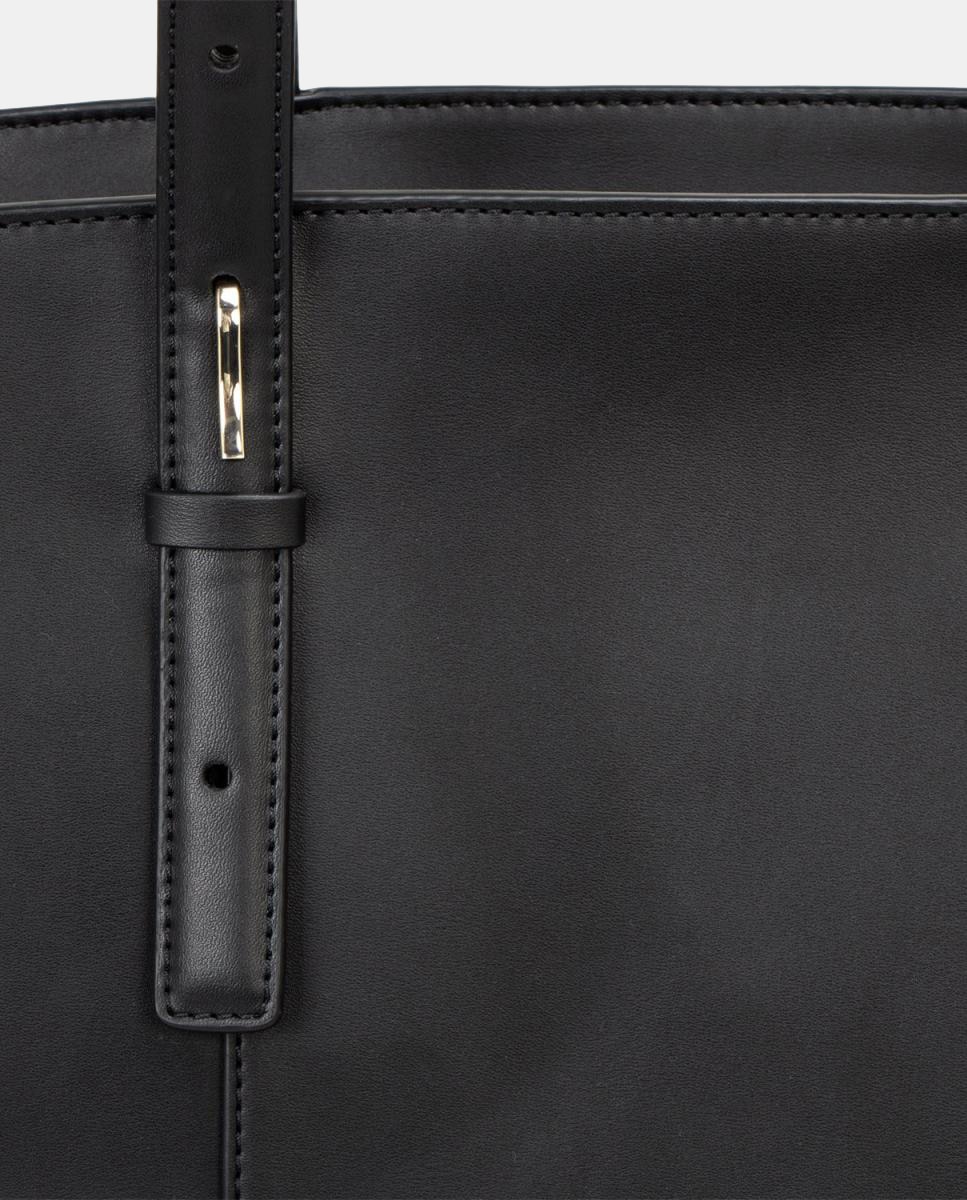 Mala Shopper Totalmente Forrada com Fecho de Correr Preto-3