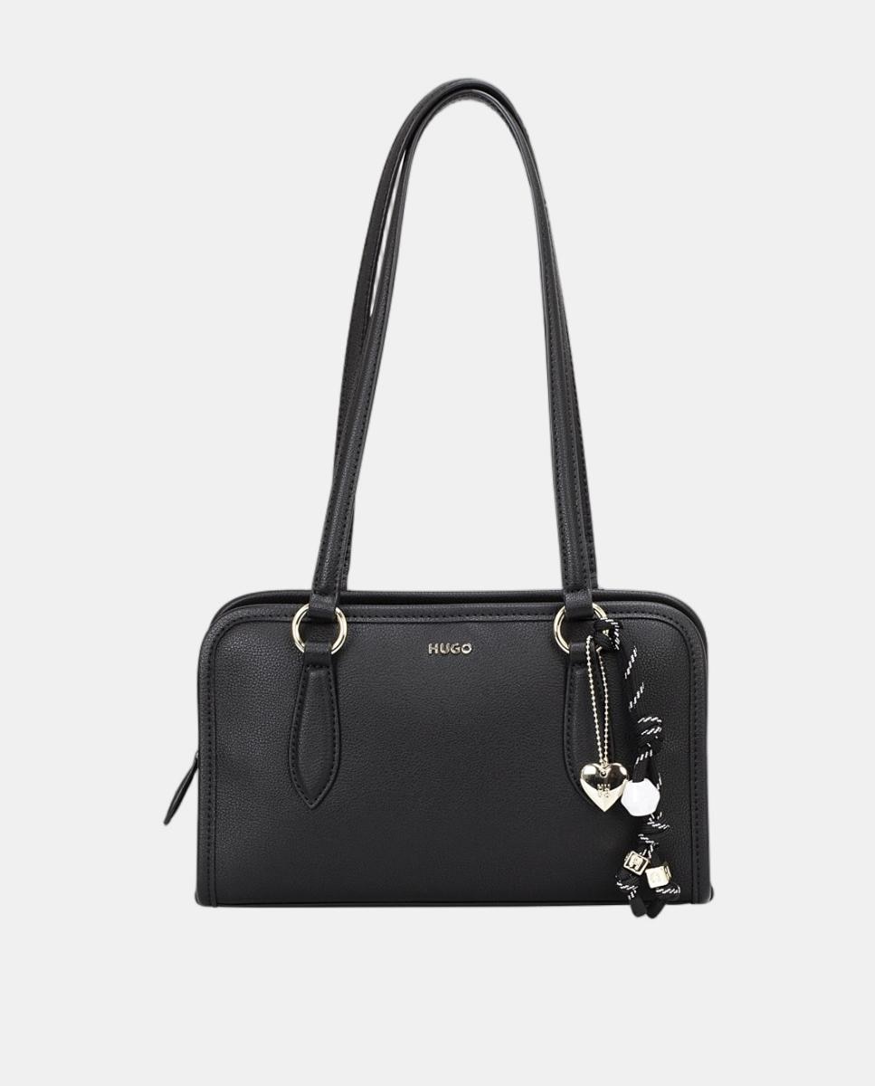 Bolso de hombro con cierre de cremallera totalmente forrado - Hugo - Negro Negro-1