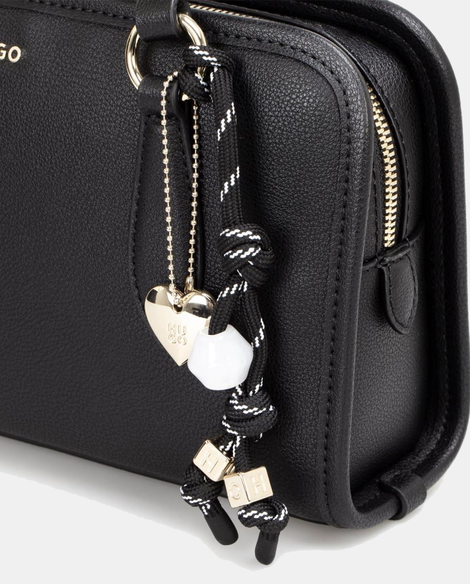 Bolso de hombro con cierre de cremallera totalmente forrado - Hugo - Negro Negro-3