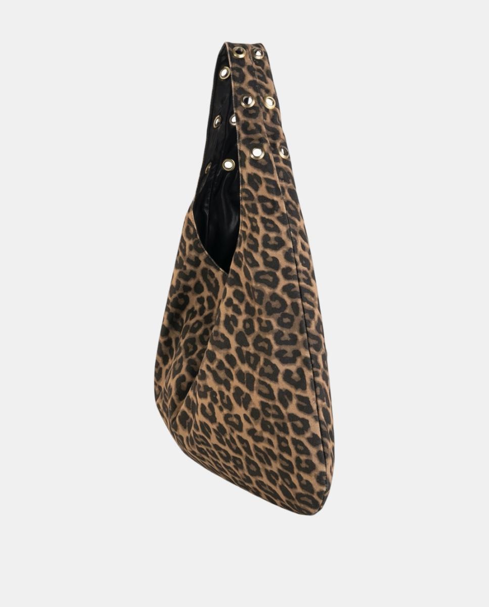Mala Hobo Grande em Efeito de Pele com Design Reversível e Alça Cómoda Preto-2
