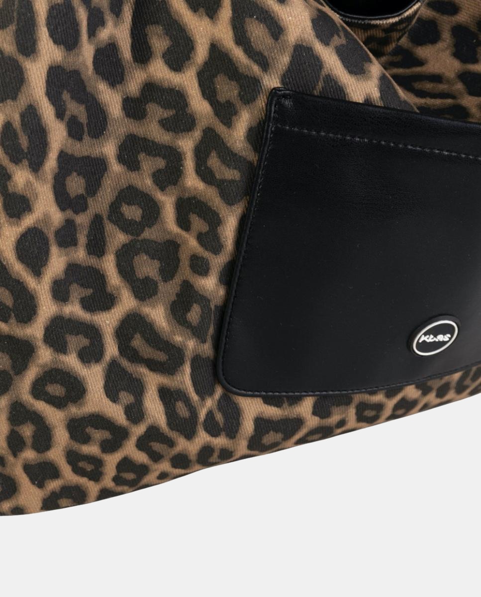 Mala Hobo Grande em Efeito de Pele com Design Reversível e Alça Cómoda Preto-3