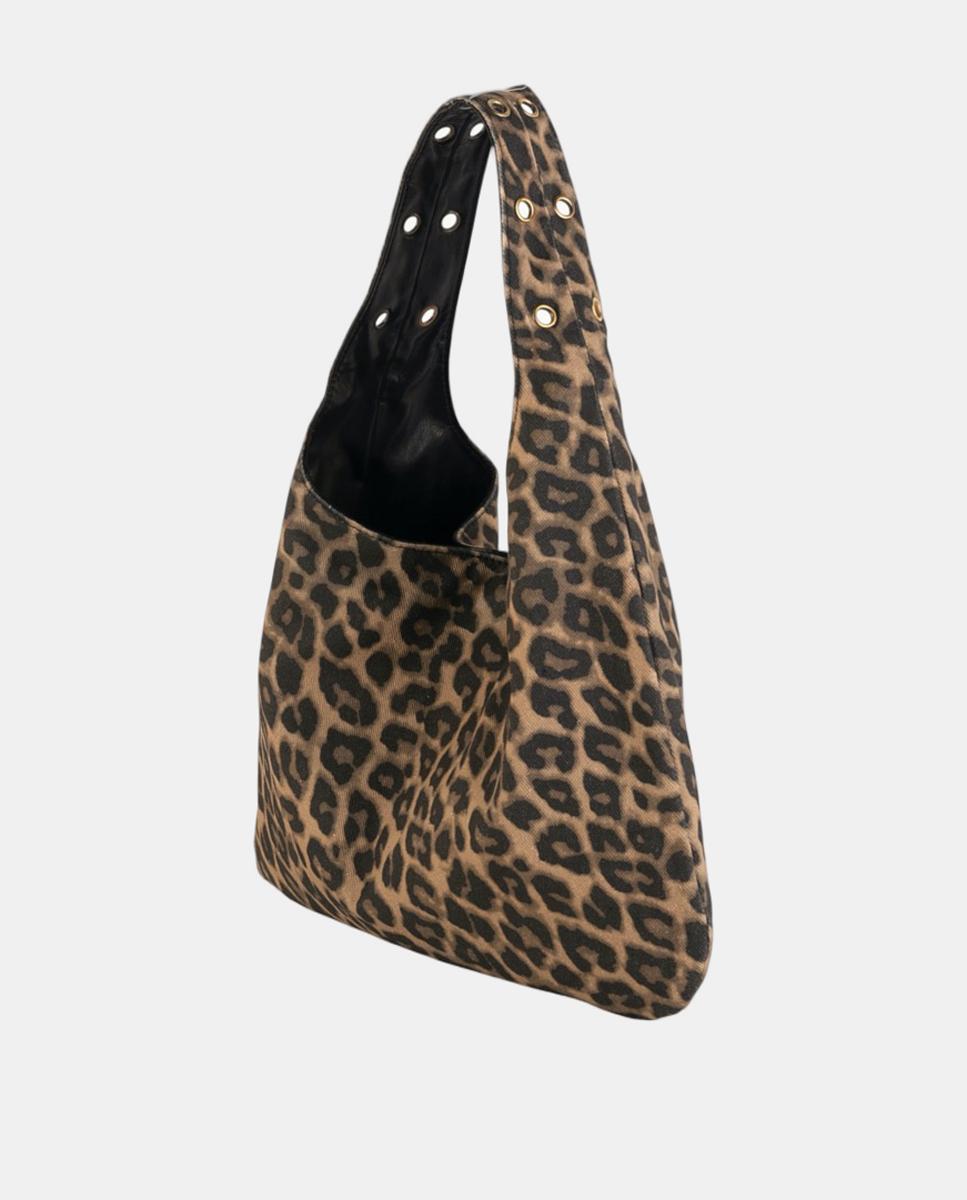 Mala Hobo Pequena em Efeito de Pele com Design Reversível e Alça Cómoda Preto-2