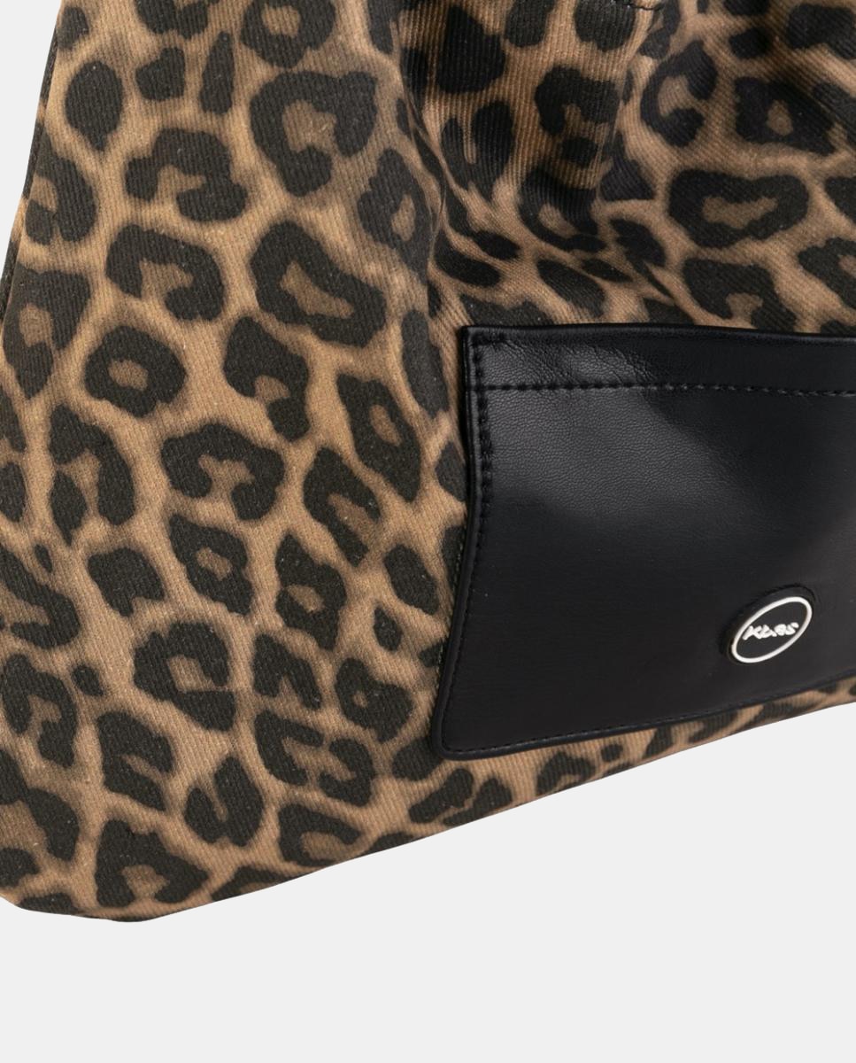 Mala Hobo Pequena em Efeito de Pele com Design Reversível e Alça Cómoda Preto-3