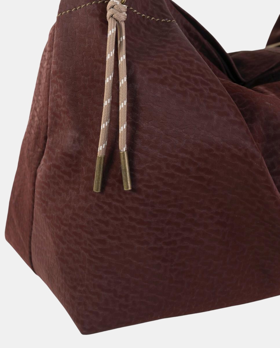 Mala Hobo Grande em Material Técnico com Alça de Ombro Grená-3