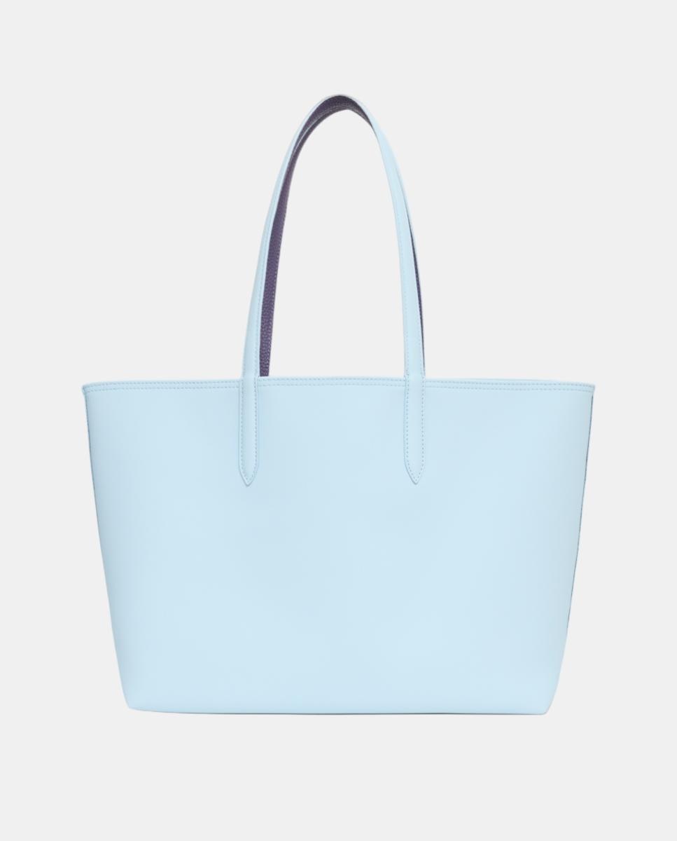 Bolso shopper reversible en marrón con logotipo metálico - Lacoste - Azul claro Azul claro-2