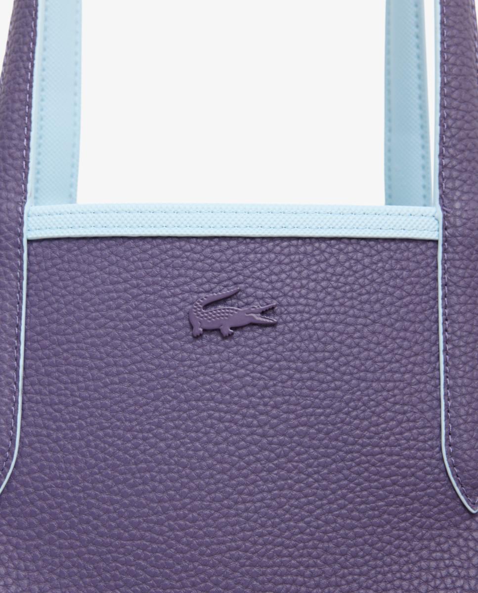 Bolso shopper reversible en marrón con logotipo metálico - Lacoste - Azul claro Azul claro-8