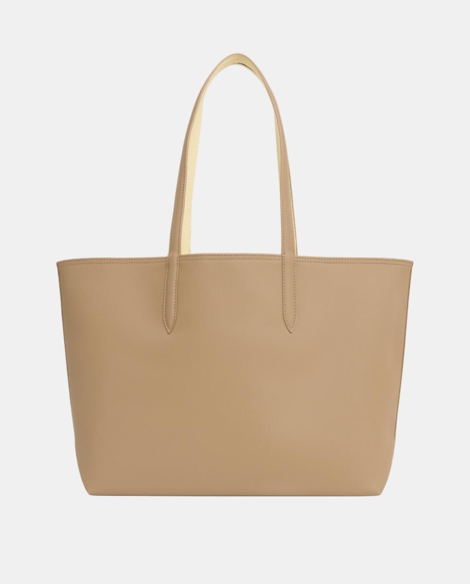 Bolso shopper reversible en marrón con logotipo metálico - Lacoste - Marrón claro Marrón claro-2