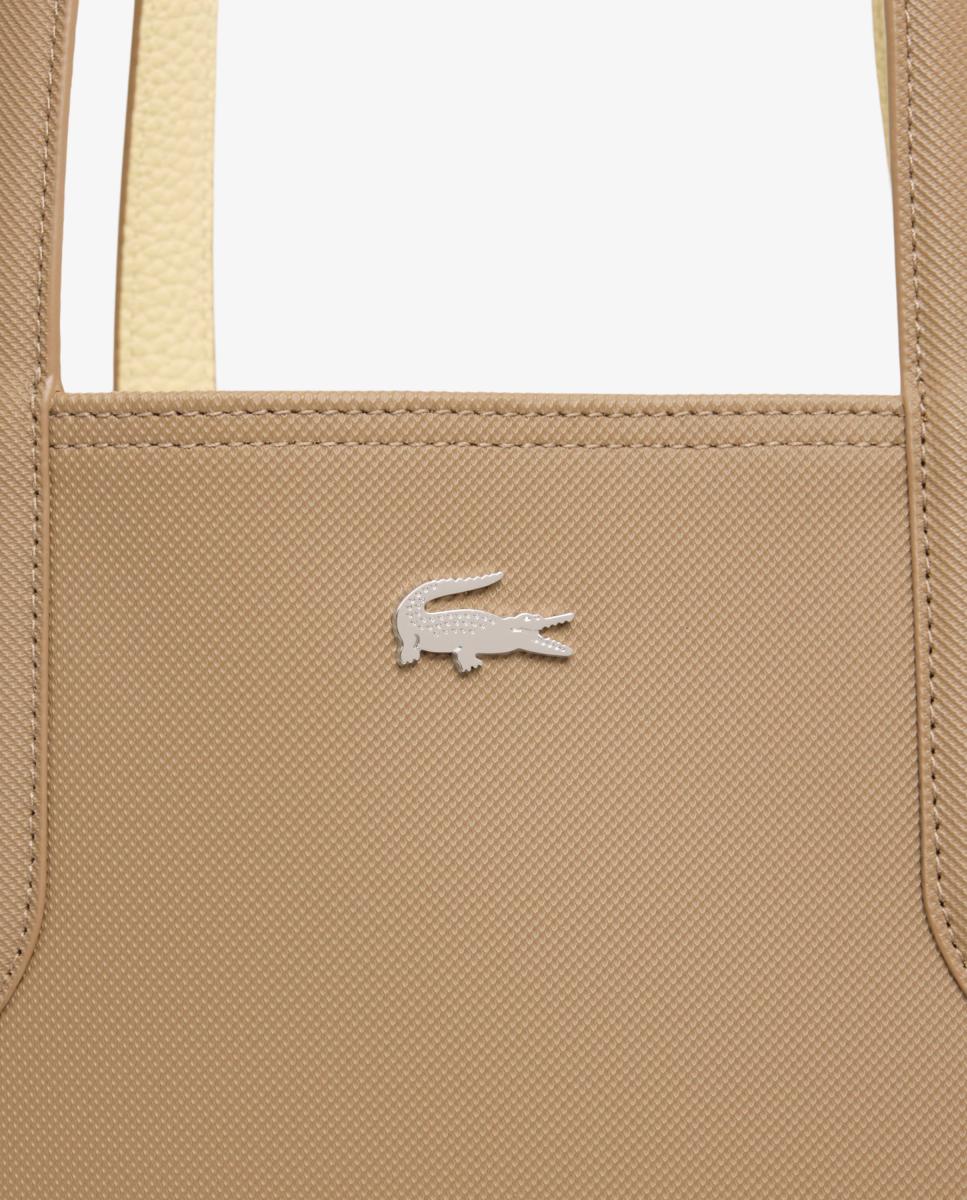 Bolso shopper reversible en marrón con logotipo metálico - Lacoste - Marrón claro Marrón claro-4