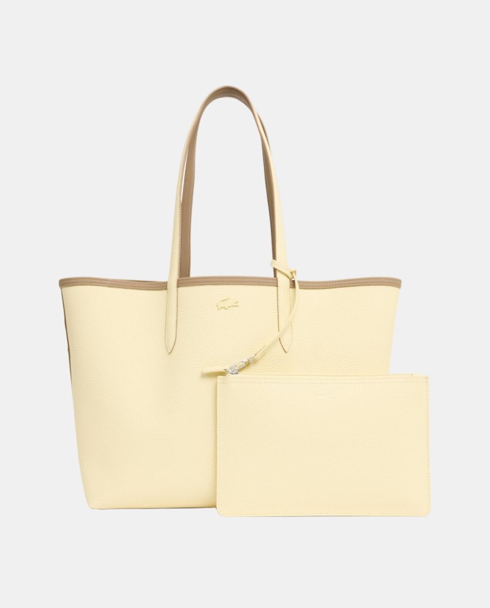 Bolso shopper reversible en marrón con logotipo metálico - Lacoste - Marrón claro Marrón claro-5