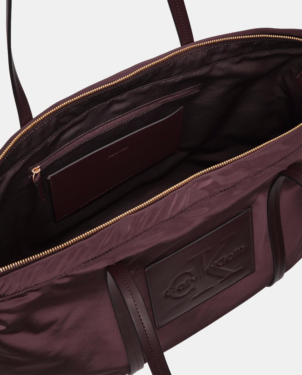 Mala Tipo Tote de Nylon Grená-3
