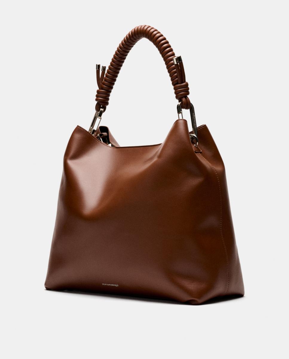 Bolso grande con cierre imantado modelo LE SAC - Olivia Mareque - Marrón Marrón-2