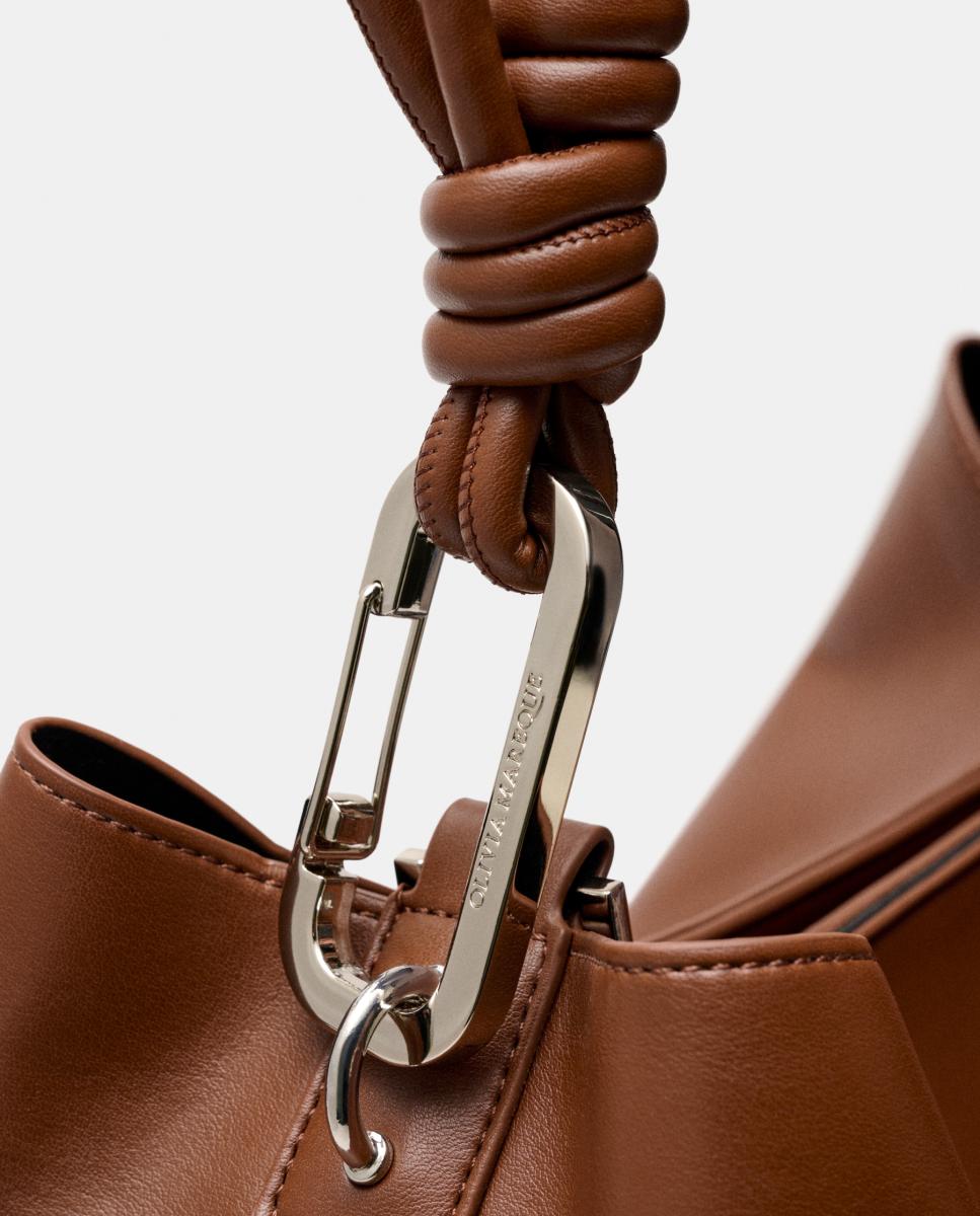 Bolso grande con cierre imantado modelo LE SAC - Olivia Mareque - Marrón Marrón-5