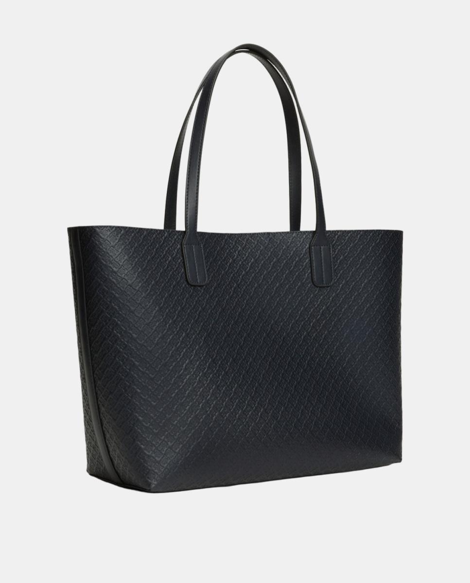 Mala Tipo Tote com Monograma Gravado Azul-marinho-2