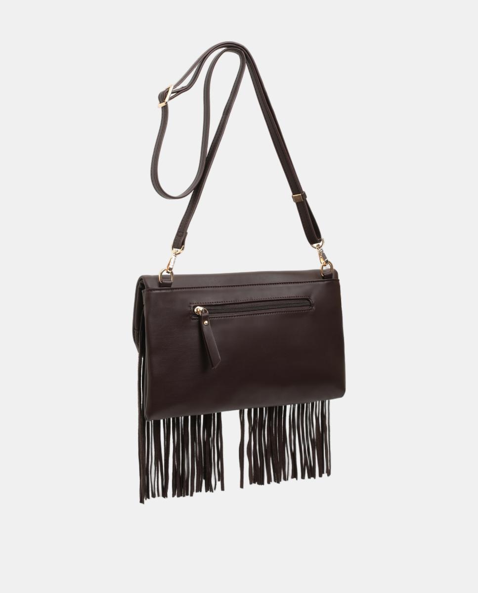 BOLSO CROSSBODY CON SOLAPA Y FLECOS - Robert Pietri - Marrón Marrón-2