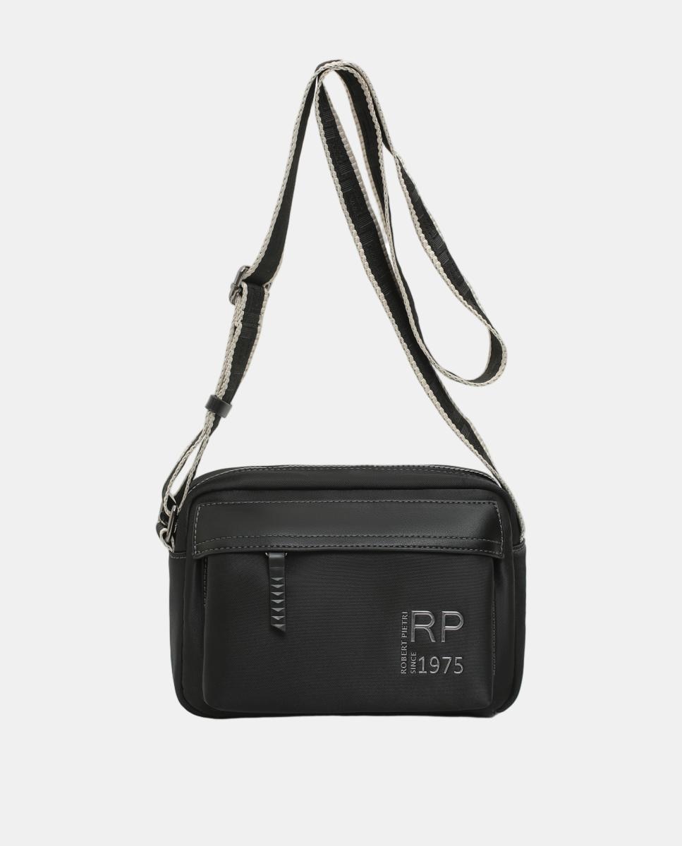 BOLSO CROSS BODY CAMERA PEQUEÑO CON ASA BANDOLERA DECORATIVA - Robert Pietri - Negro Negro-1