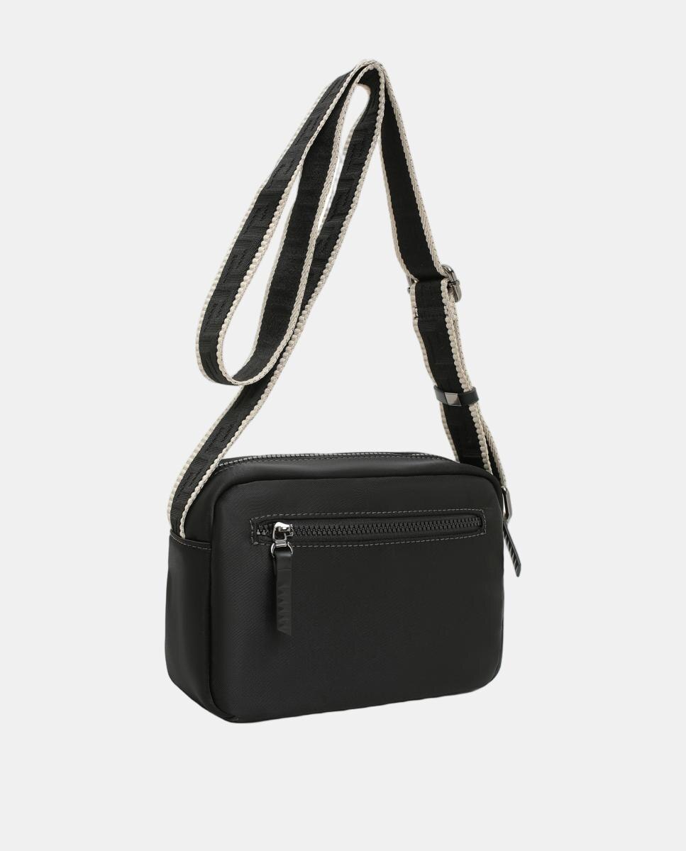 BOLSO CROSS BODY CAMERA PEQUEÑO CON ASA BANDOLERA DECORATIVA - Robert Pietri - Negro Negro-2