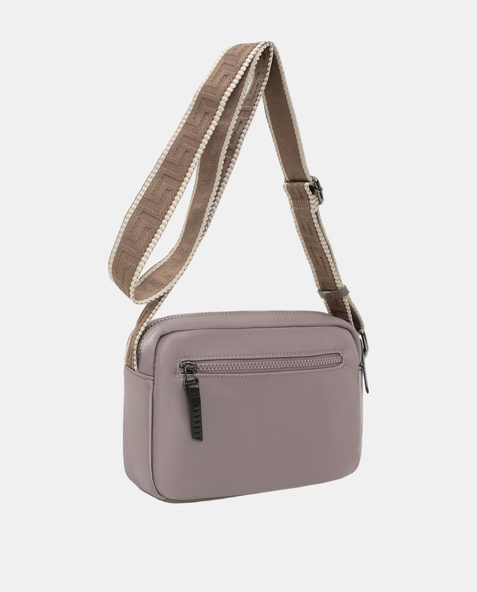 BOLSO CROSS BODY CAMERA PEQUEÑO CON ASA BANDOLERA DECORATIVA - Robert Pietri - Gris Gris-2