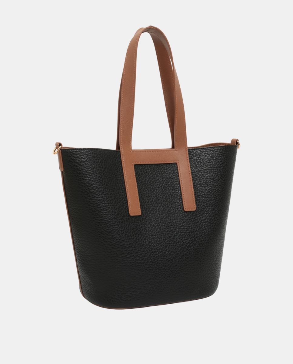 Mala Shopper Tipo Bucket com Nécessaire Interior Preto-2