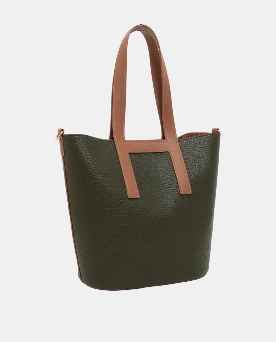BOLSO SHOPPER TIPO CUBO CON NECESER INTERIOR - Robert Pietri - Verde Verde-2