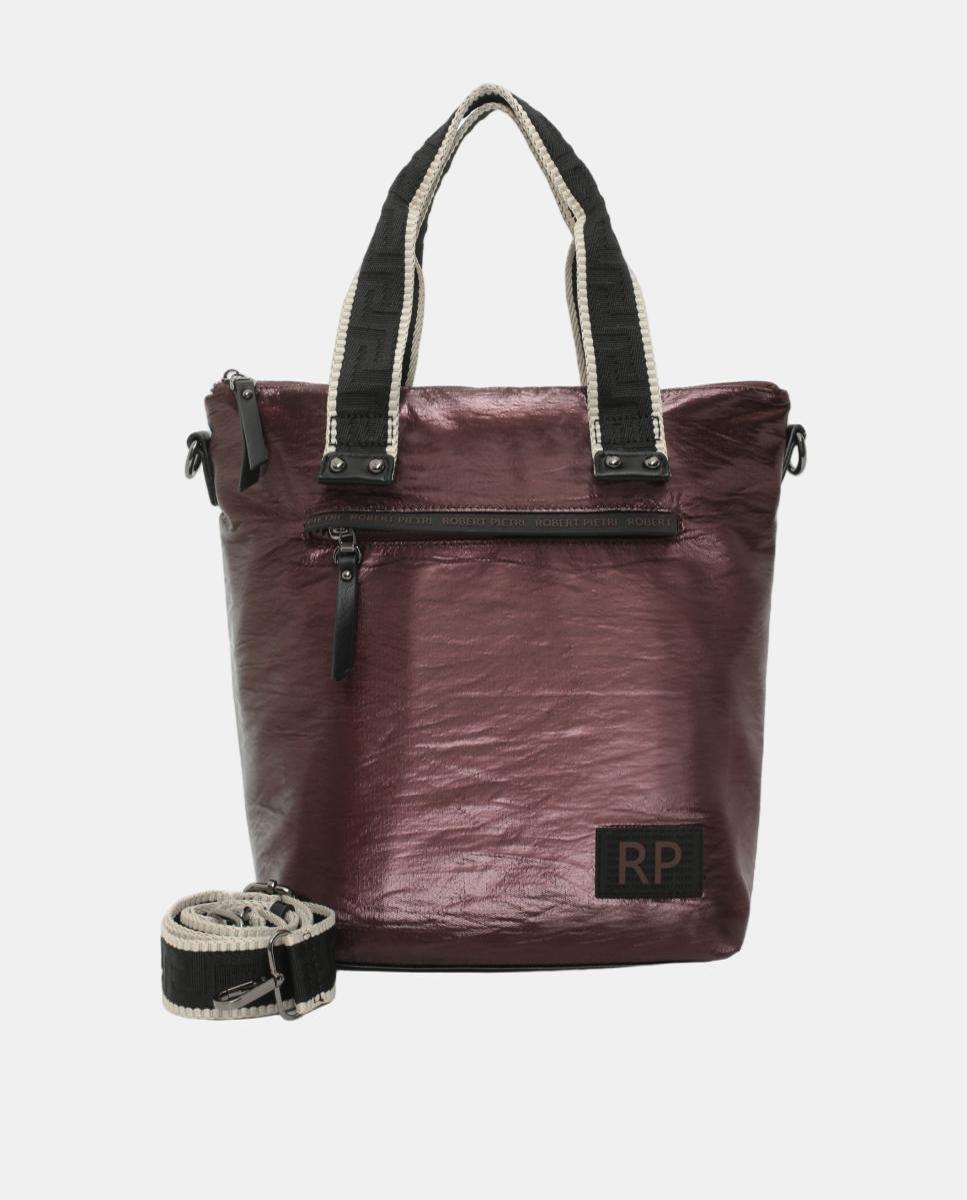 Imagen 0 de BOLSO CROSS BODY MATERIAL SATINADO CON BOLSILLO DELANTERO Granate
