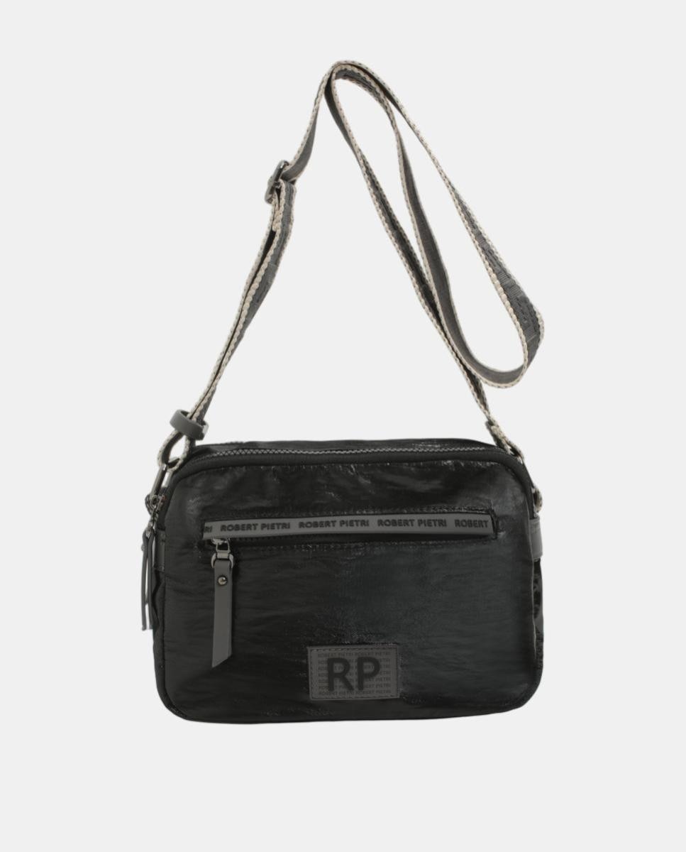 Imagem 0 de Mala Crossbody Pequena em Material Acetinado com Bolso à Frente