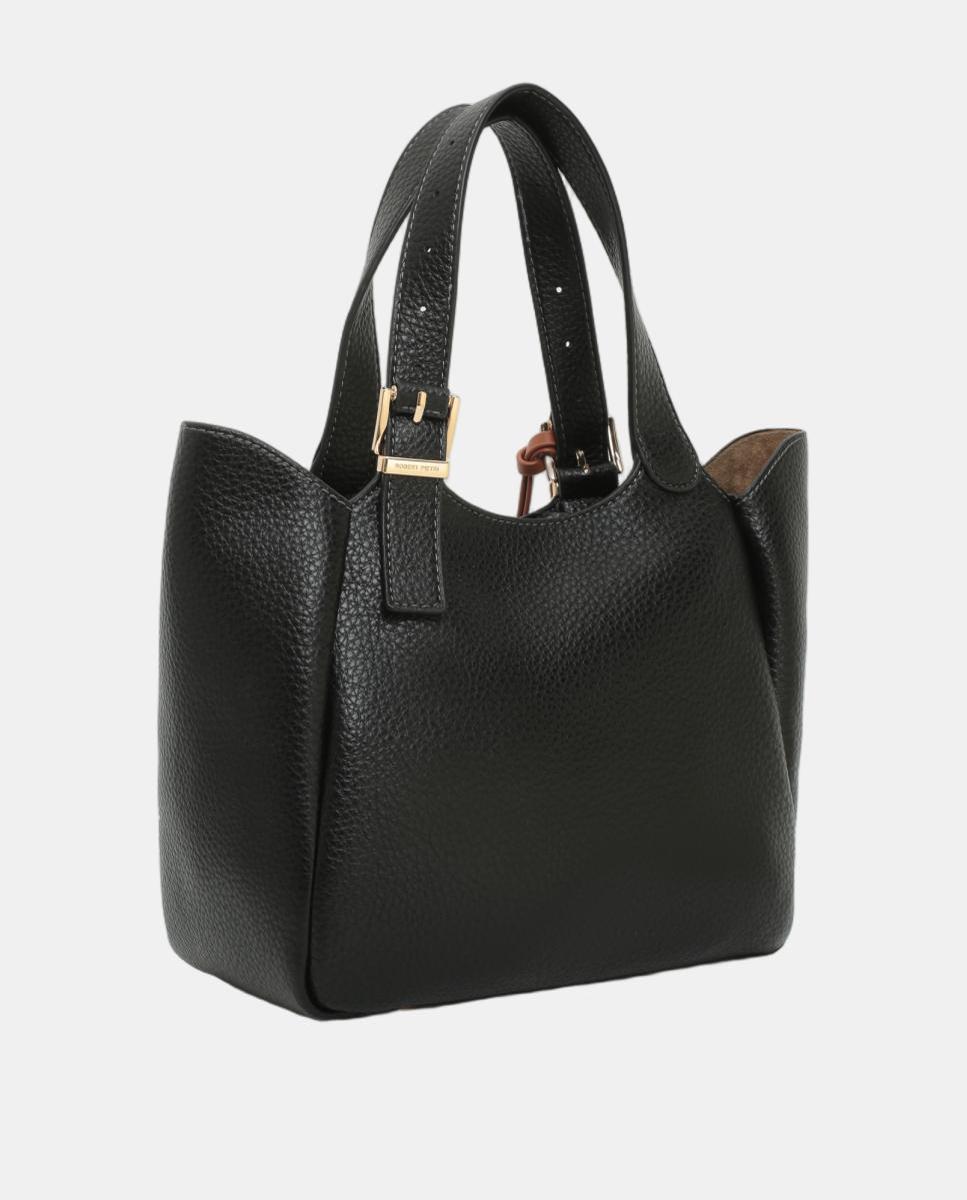 Mala Shopper Mini PU Granulada Preto-2