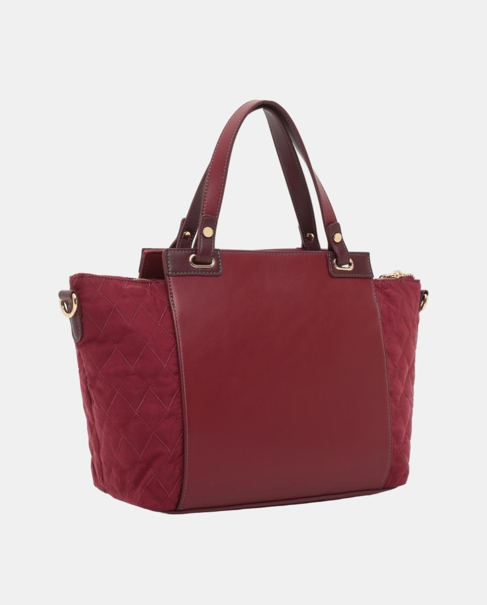Mala Shopper com Efeito Acolchoado nos Lados Grená-2