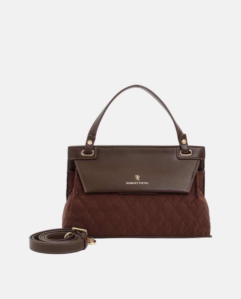 BOLSO CROSSBODY CON SOLAPA Y EFECTO ACOLCHADO - Robert Pietri - Marrón Marrón-1