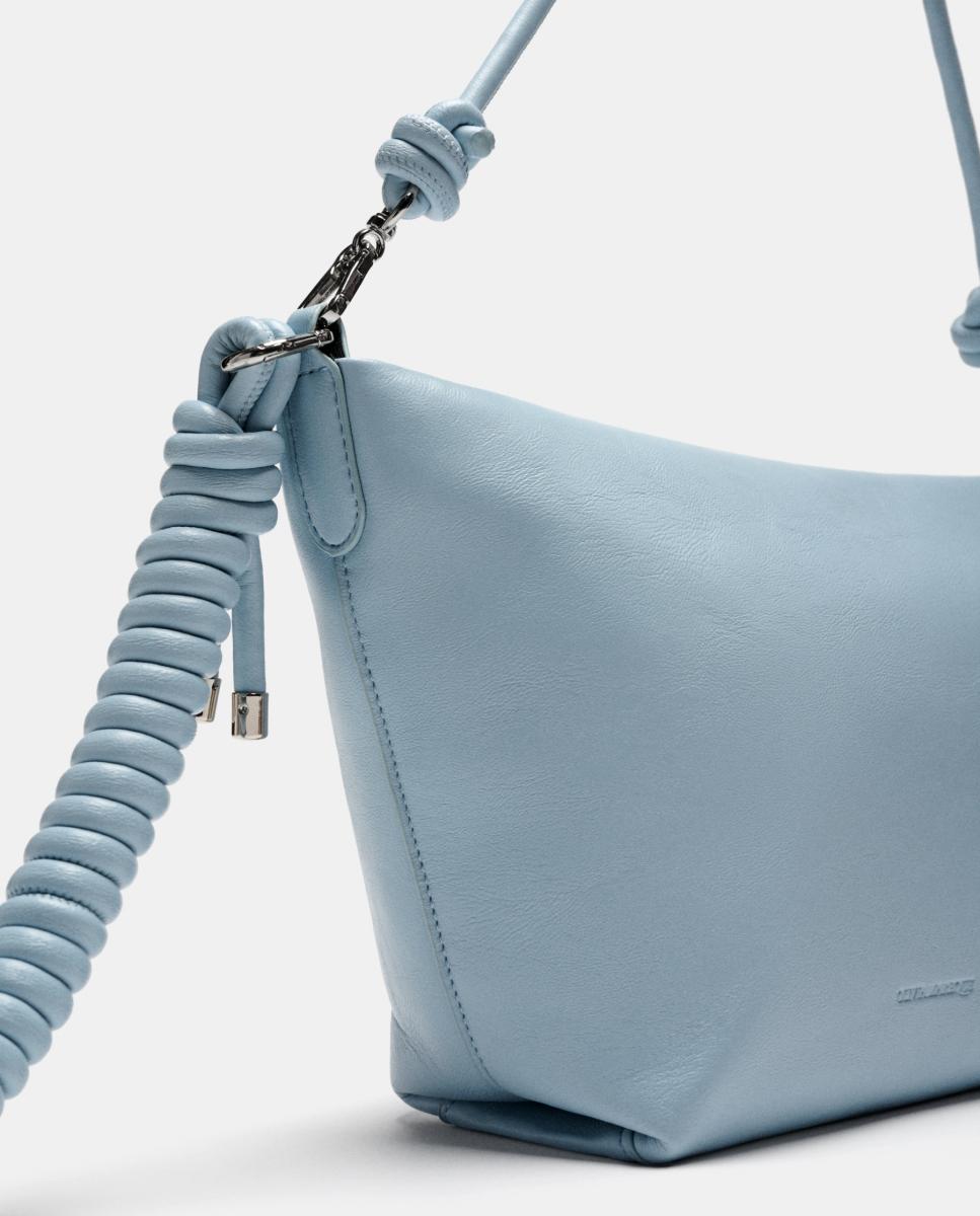 Bolso mediano con cierre de cremallera modelo ARES de Olivia Mareque - Azul claro Azul claro-3