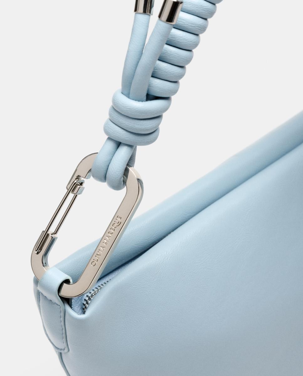 Bolso mediano con cierre de cremallera modelo ARES de Olivia Mareque - Azul claro Azul claro-4