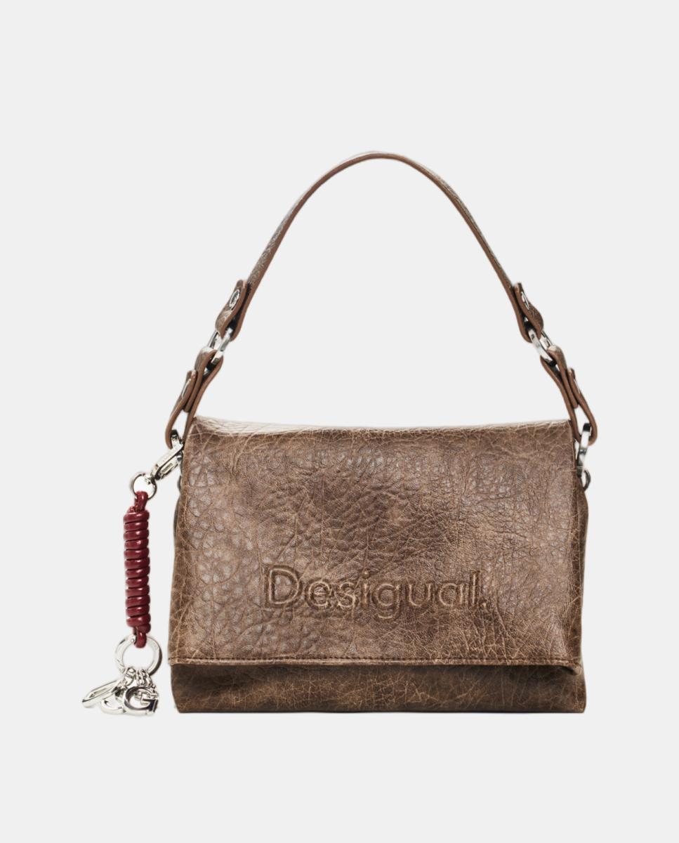Imagen 0 de Bolso half logo bandolera mediano efecto piel Marrón
