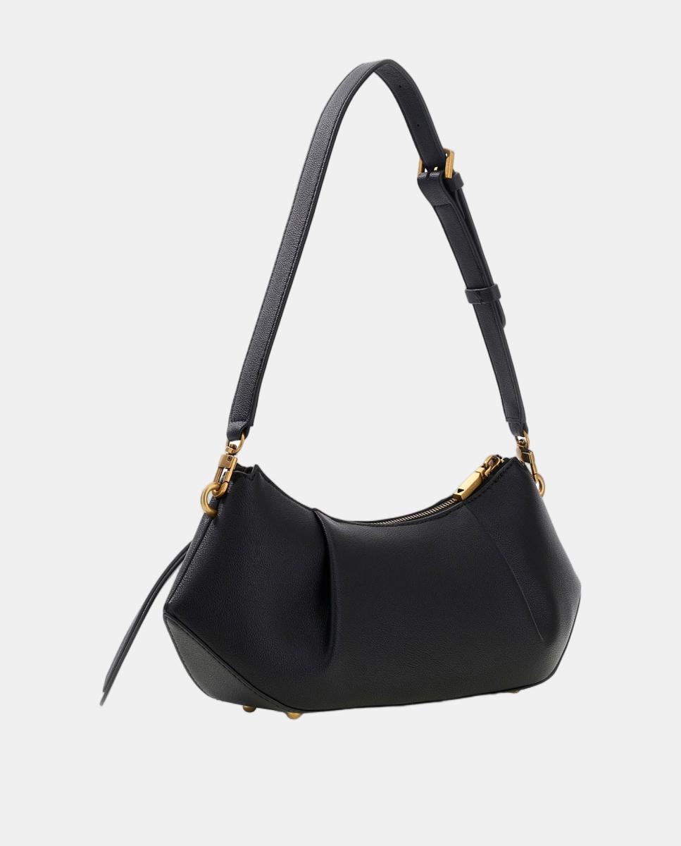 Mala Tipo Baguette com Alça Ajustável e Logótipo Metálico Preto-2