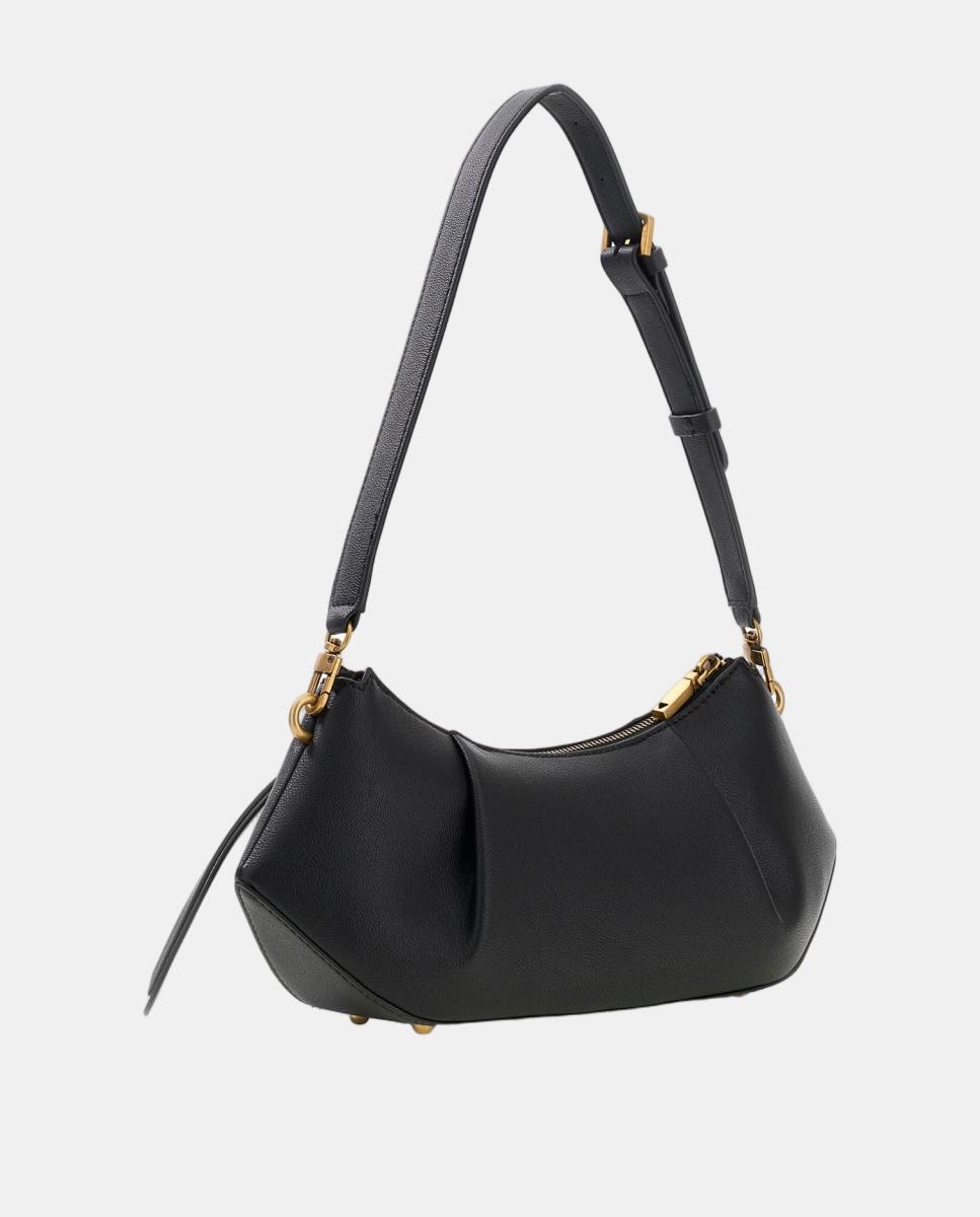 Mala Tipo Baguette com Alça Ajustável e Logótipo Metálico Preto-4