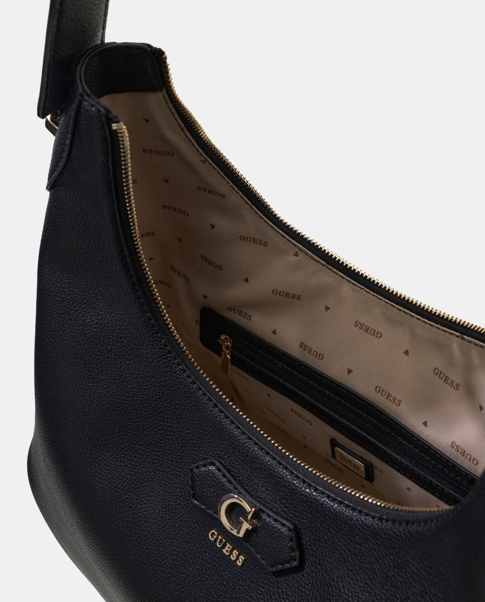 Mala Hobo com Alça de Ombro e Pendente Decorativo Preto-3