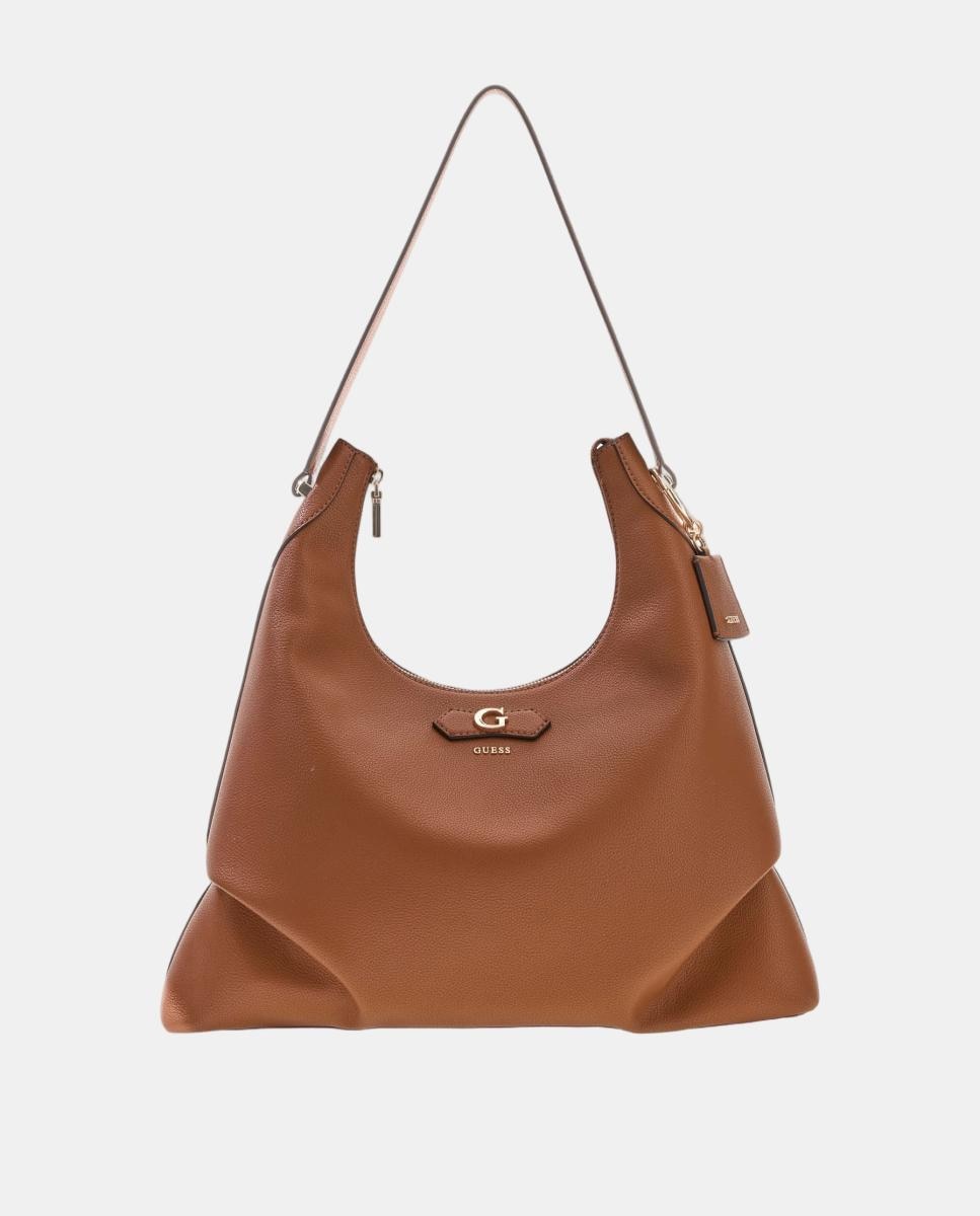 Bolso hobo con asa de hombro y colgante decorativo - Guess - Marrón Marrón-1