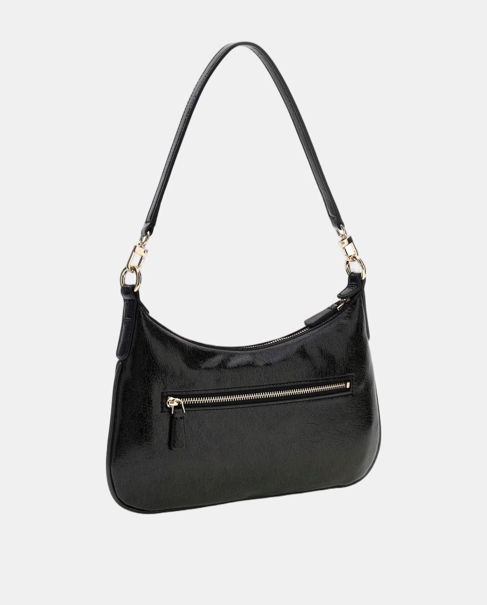 Mala Hobo com Alça de Ombro e Detalhe Franzido Preto-2